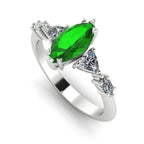 Maisie Marquise Tsavorite & Diamond Ring in White Gold or Platinum