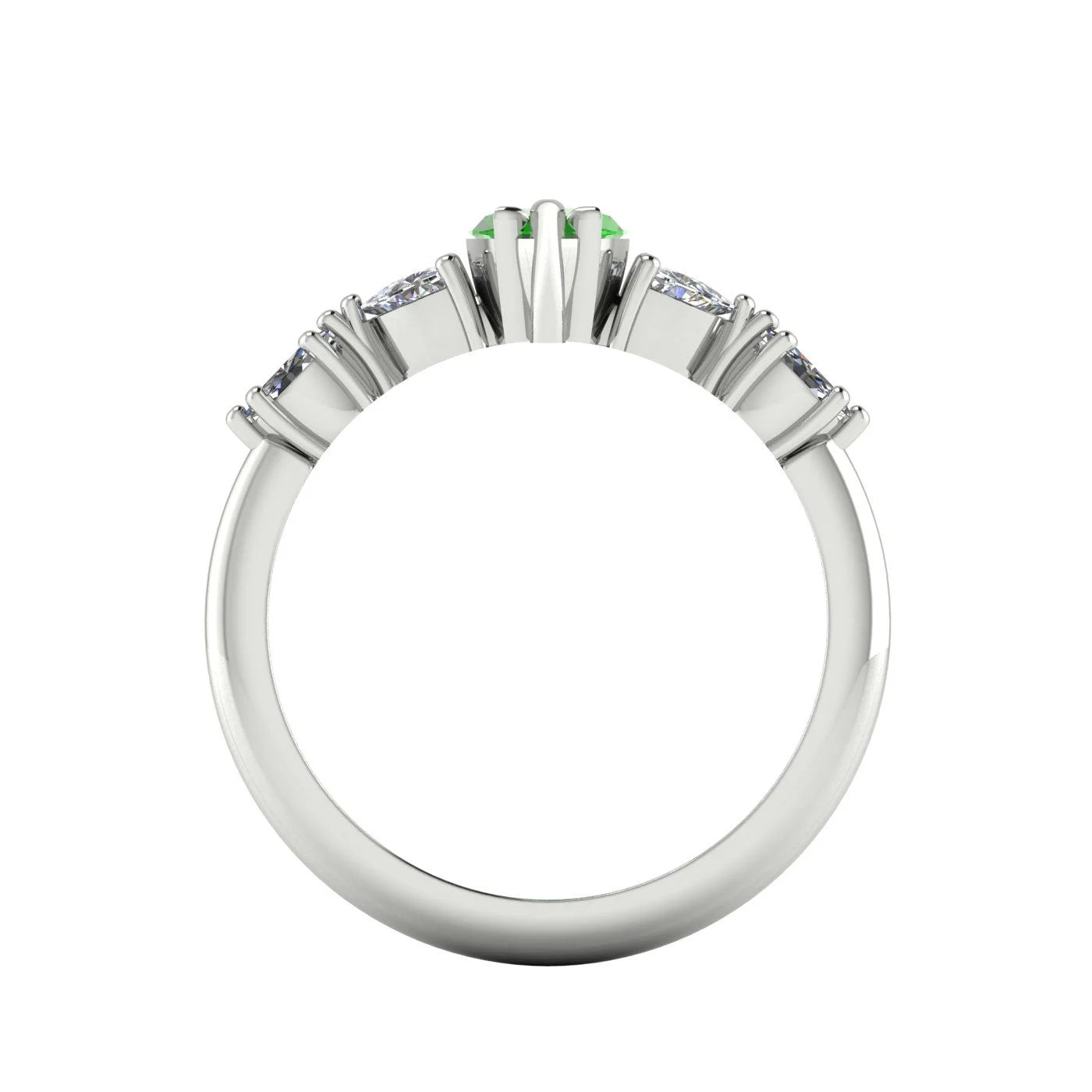 Maisie Marquise Tsavorite & Diamond Ring in White Gold or Platinum