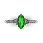Maisie Marquise Tsavorite & Diamond Ring in White Gold or Platinum