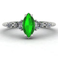 Maisie Marquise Tsavorite & Diamond Ring in White Gold or Platinum