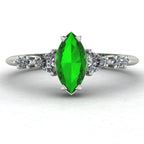 Maisie Marquise Tsavorite & Diamond Ring in White Gold or Platinum