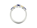 Maisie Oval Blue & Yellow Sapphire Ring in White Gold or Platinum