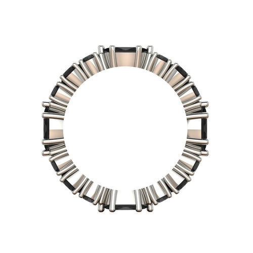Through finger view of the Black Diamond Allsorts ring showing the craftsmanship of the mixed-cut setting.