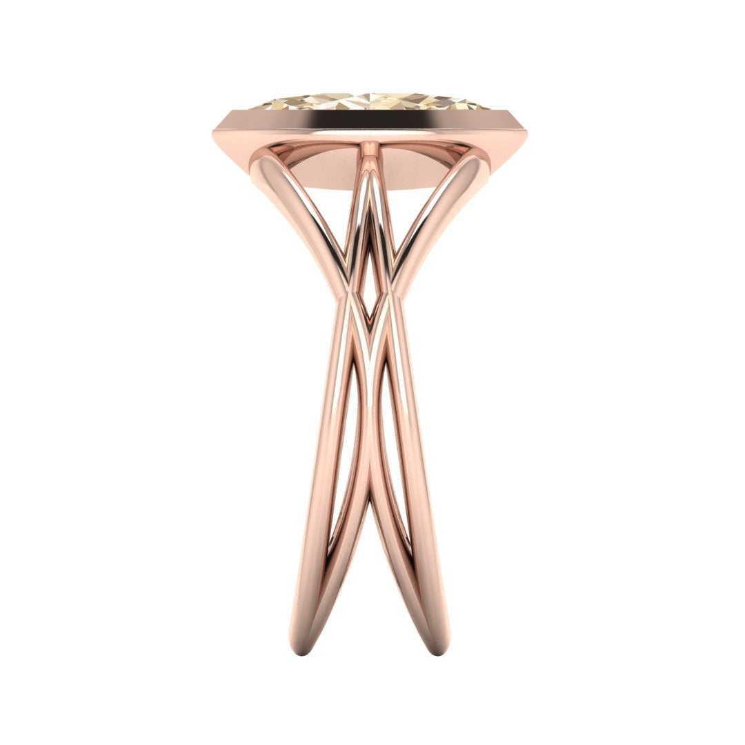 Infinity Marquise Champagne Diamond Ring in 18ct Rose Gold