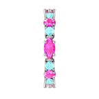 Fire & Ice Eternity Ring - Aquamarine & Pink Sapphires - White Gold Or Platinum