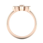 View through the 18ct rose gold band of the Astraea Liberty ring showing the secure internal diamond settings and craftsmanship.