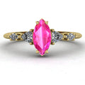 Maisie Marquise Pink Sapphire & Diamond Ring in 18ct Yellow Gold