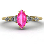 Maisie Marquise Pink Sapphire & Diamond Ring in 18ct Yellow Gold