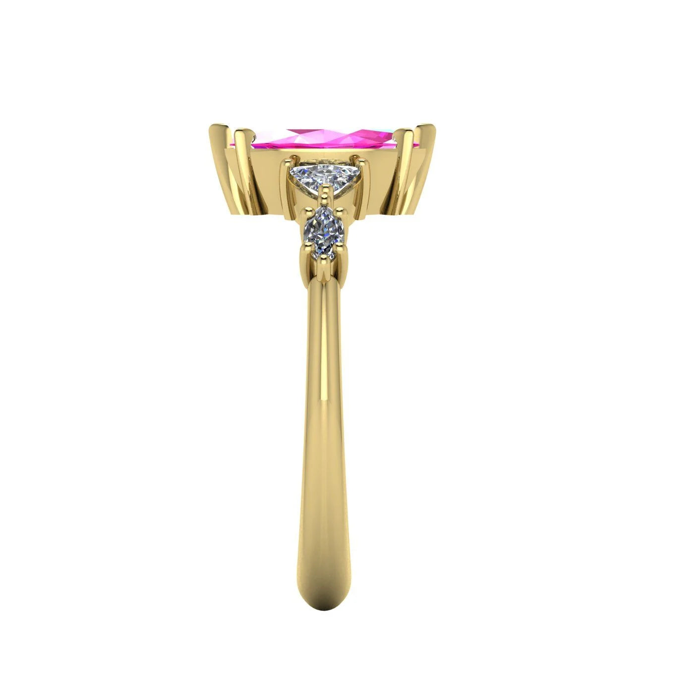 Maisie Marquise Pink Sapphire & Diamond Ring in 18ct Yellow Gold