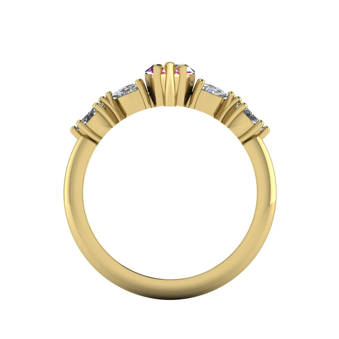 Maisie Marquise Pink Sapphire & Diamond Ring in 18ct Yellow Gold