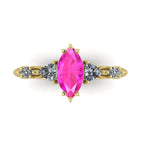 Maisie Marquise Pink Sapphire & Diamond Ring in 18ct Yellow Gold