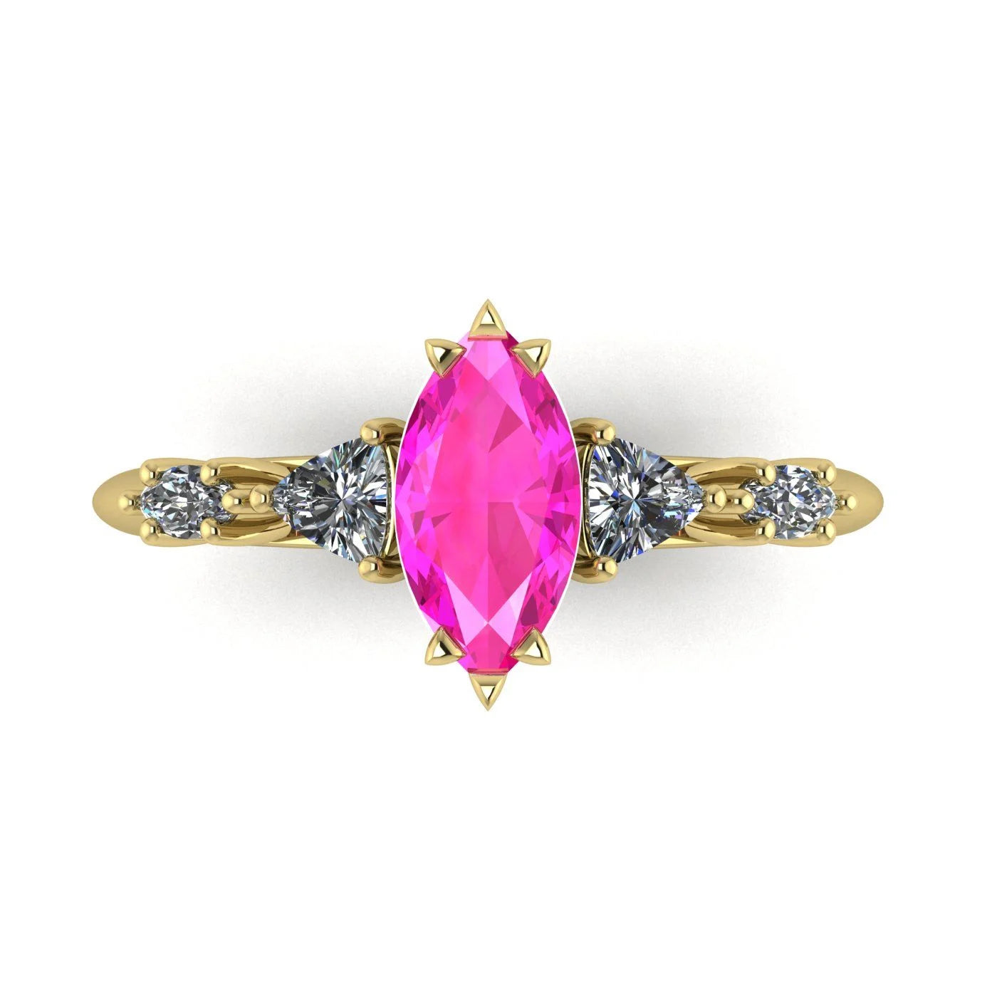 Maisie Marquise Pink Sapphire & Diamond Ring in 18ct Yellow Gold