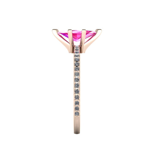 Amoret: Marquise Pink Sapphire & Diamonds Rose Gold Ring