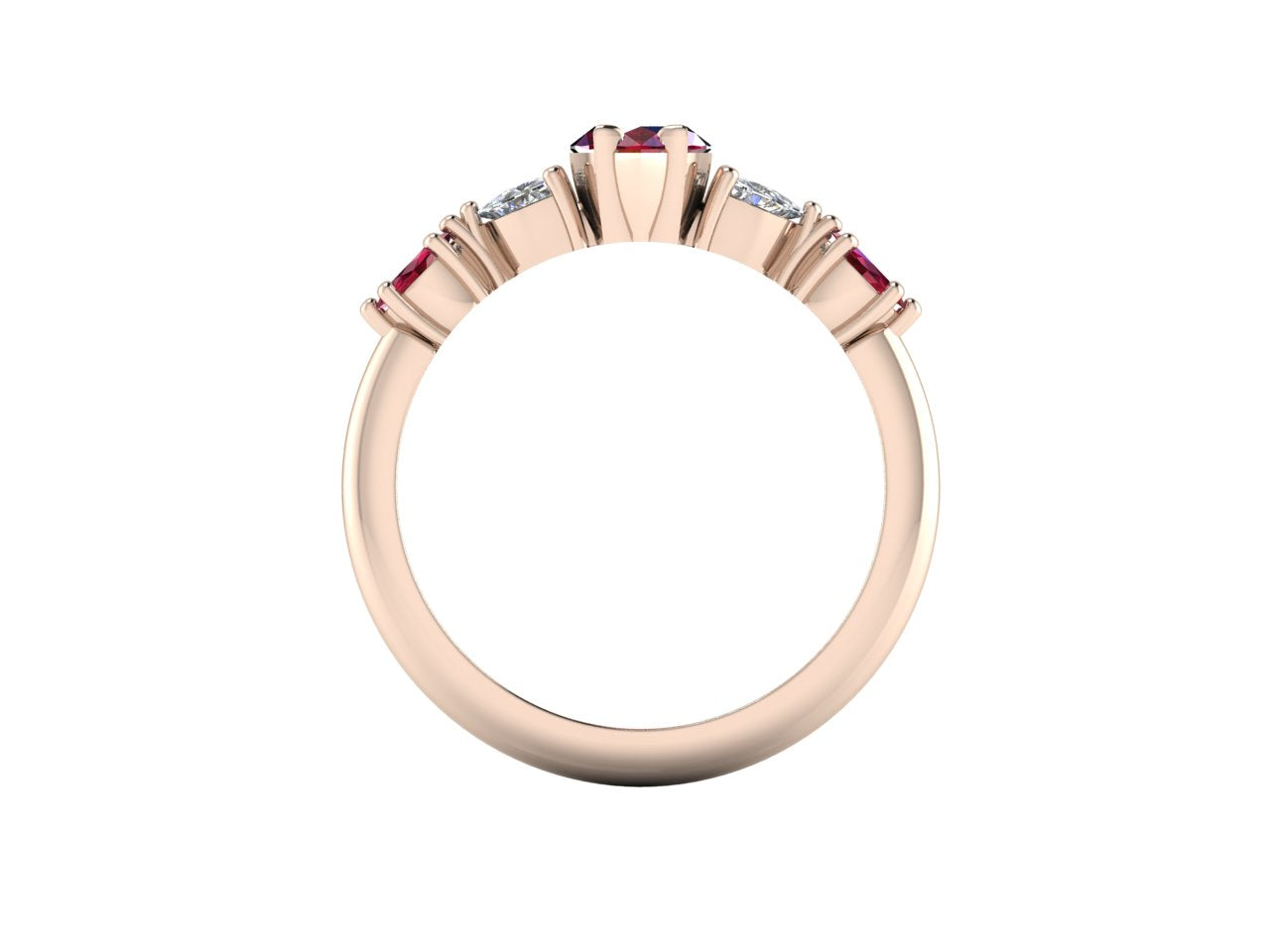 Maisie Marquise Ruby & Diamond Ring in 18ct Rose Gold