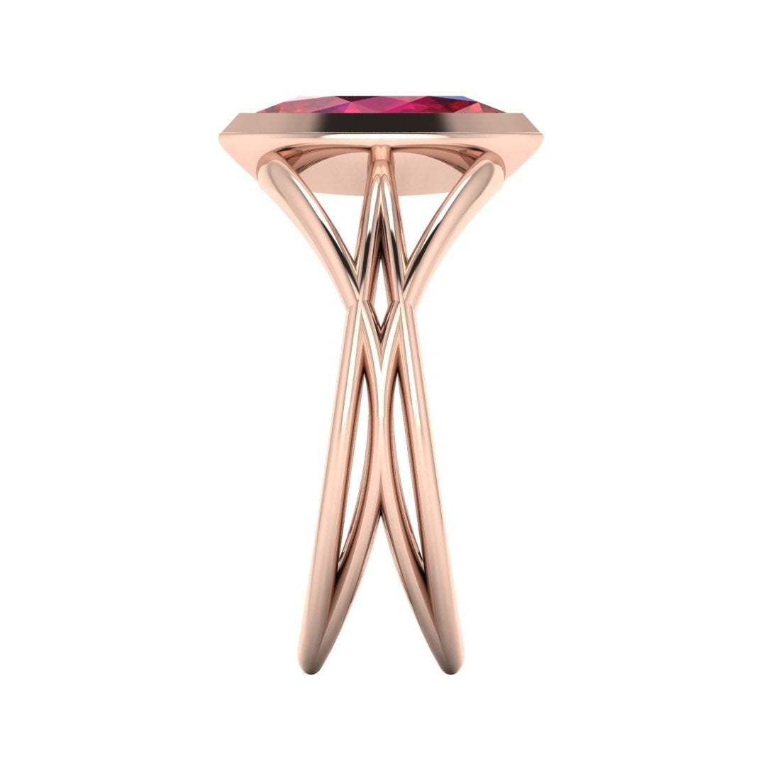 Infinity Marquise Ruby Ring in 18ct Rose Gold