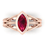 Infinity Marquise Ruby Ring in 18ct Rose Gold