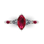 Maisie Marquise Ruby & Diamond Ring in White Gold or Platinum