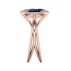 Infinity Marquise Blue Sapphire Ring in 18ct Rose Gold