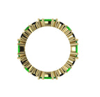 Green Tsavorite & Black Diamonds Allsorts Yellow Gold Eternity Ring