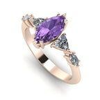 Maisie Marquise Violet Sapphire & Diamond Ring in 18ct Rose Gold