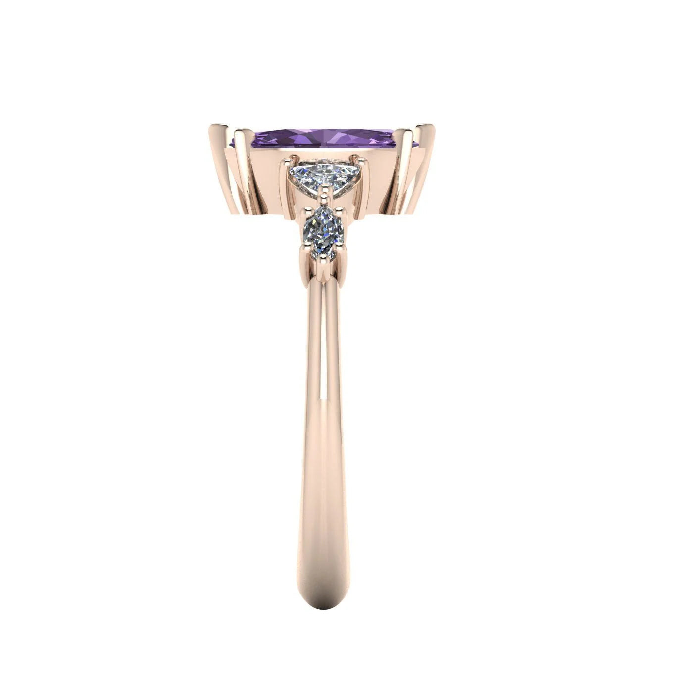 Maisie Marquise Violet Sapphire & Diamond Ring in 18ct Rose Gold