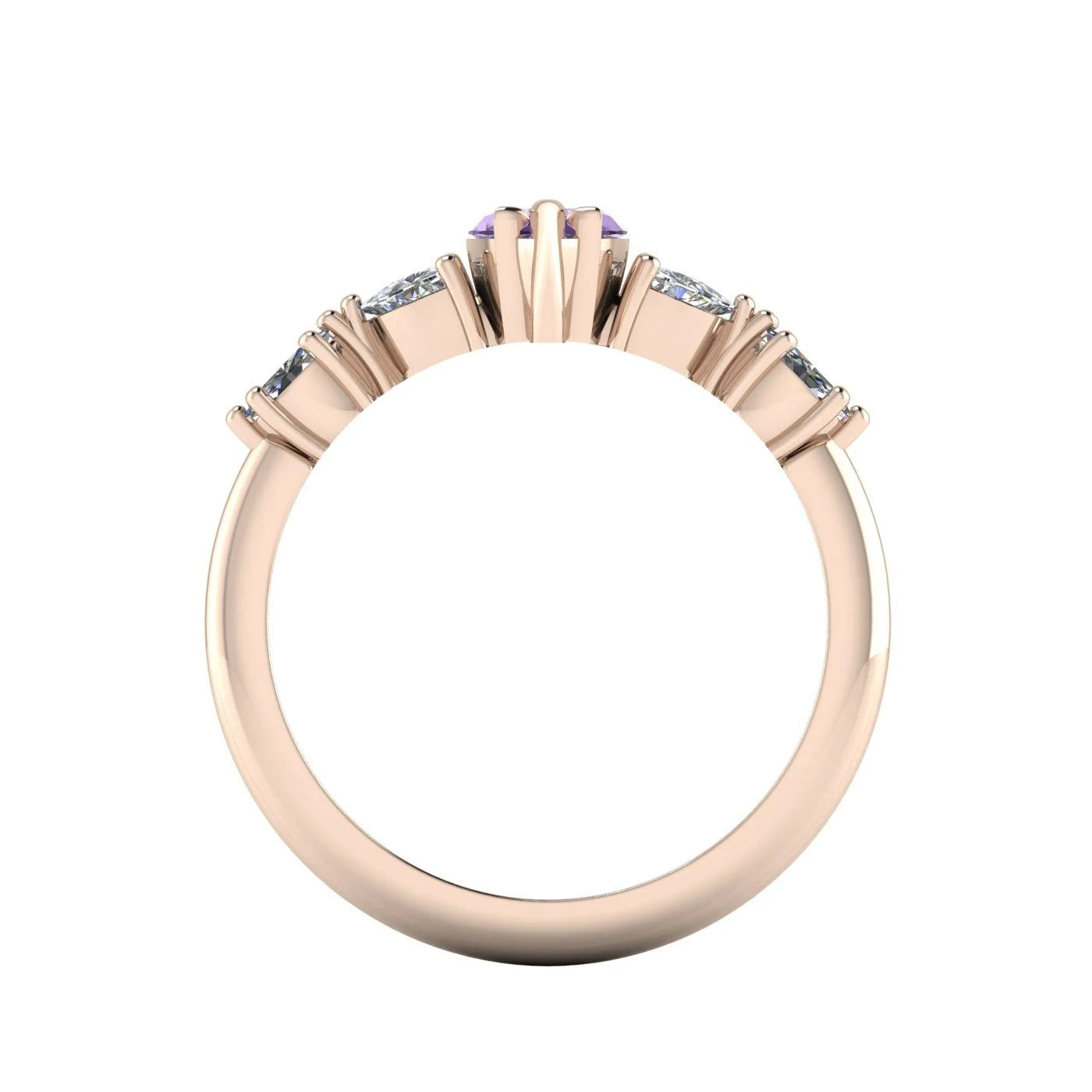 Maisie Marquise Violet Sapphire & Diamond Ring in 18ct Rose Gold
