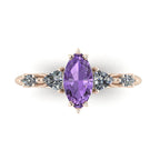 Maisie Marquise Violet Sapphire & Diamond Ring in 18ct Rose Gold