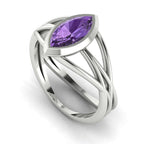Infinity Marquise Violet Sapphire Ring in 18ct White Gold