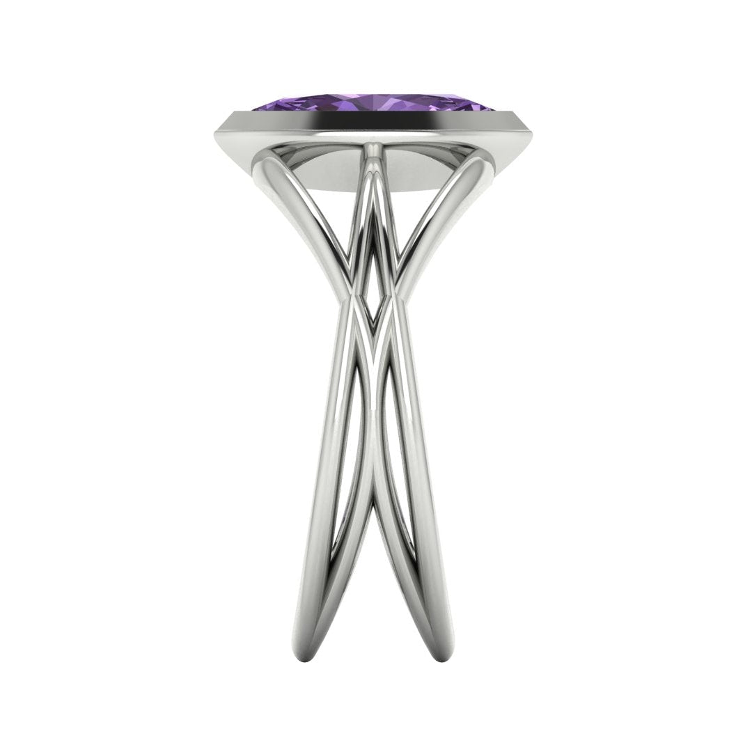 Infinity Marquise Violet Sapphire Ring in 18ct White Gold