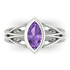 Infinity Marquise Violet Sapphire Ring in 18ct White Gold