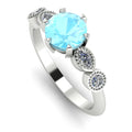 milena round aquamarine and diamond 6 claw engagement ring