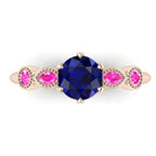 Milena Rose: Blue & Pink Sapphire Ring | 18ct Rose Gold