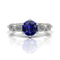 milena sapphire and diamond white gold or platinum engagement ring