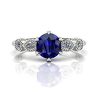 milena sapphire and diamond white gold or platinum engagement ring