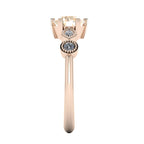 Milena champagne diamond and white diamonds rose gold engagement ring side