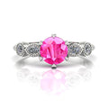 milena pink sapphire and diamonds five gemstone engagement rings