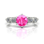 milena pink sapphire and diamonds five gemstone engagement rings