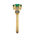 side view of the milena emerald engagement ring
