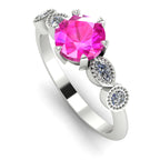 Milena - Pink Sapphire  & Diamonds - White Gold