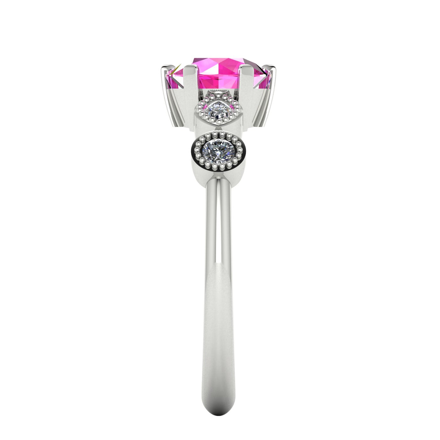 Milena - Pink Sapphire  & Diamonds - White Gold