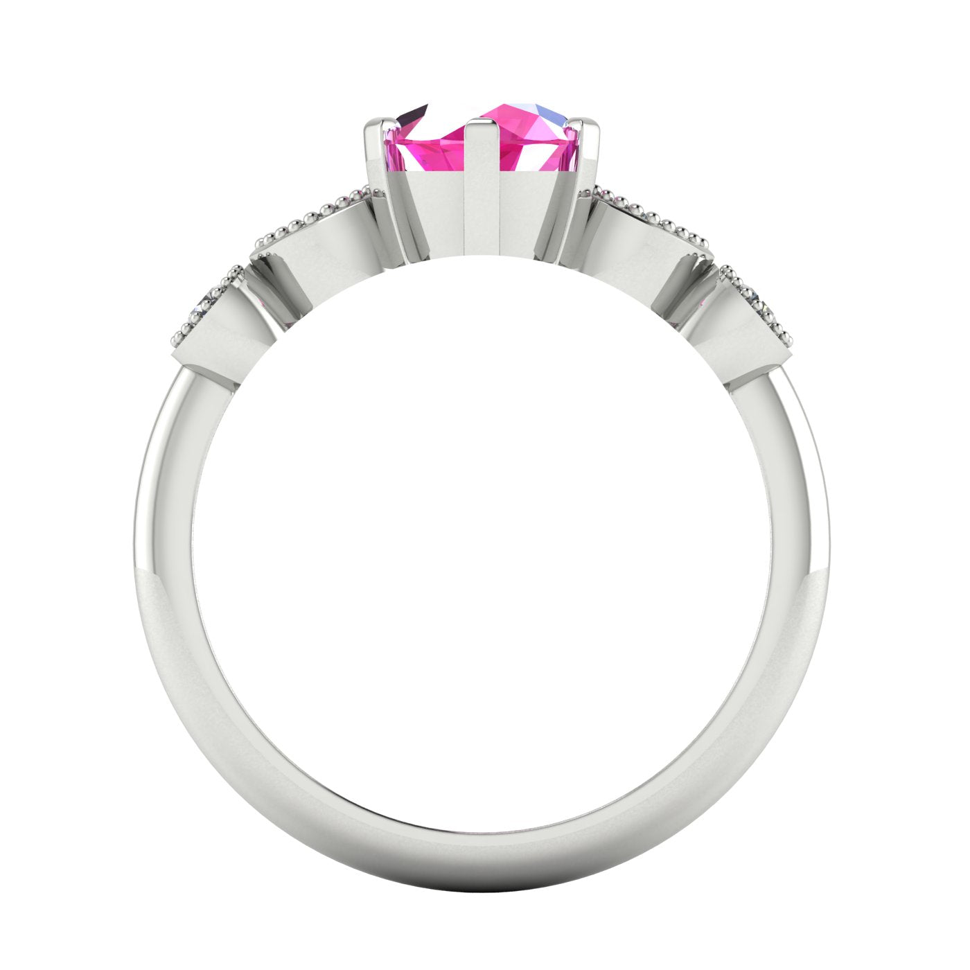 Milena - Pink Sapphire  & Diamonds - White Gold