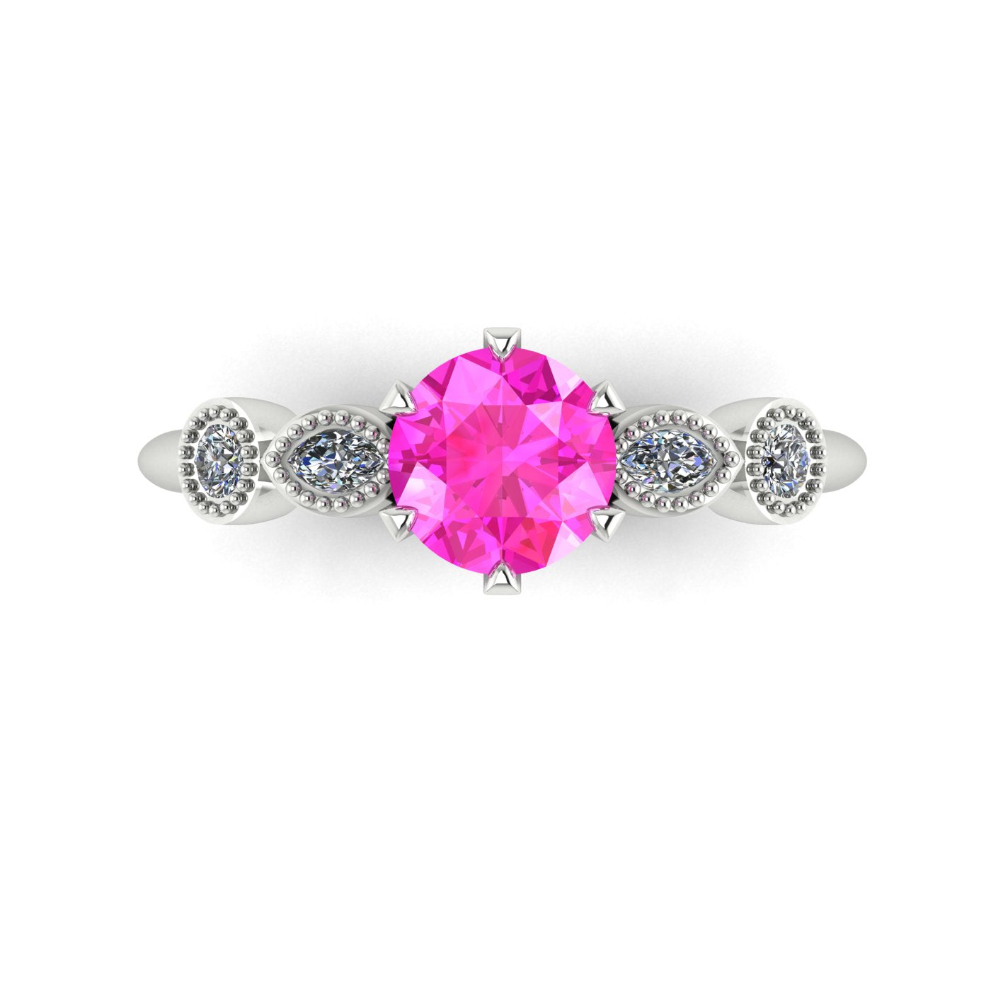 Milena - Pink Sapphire  & Diamonds - White Gold