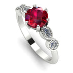 milena ruby and diamond 5 gemstone engagement ring