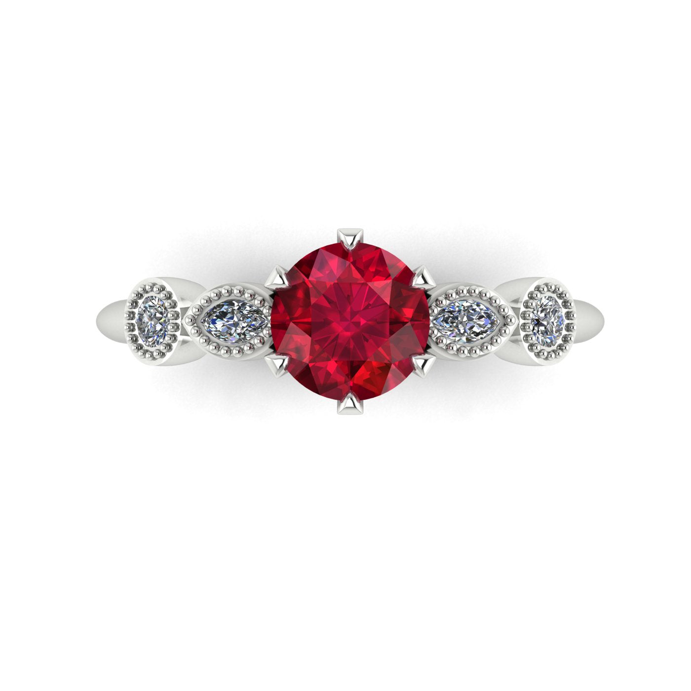 milena 6 claw setting and diamond engagement ring