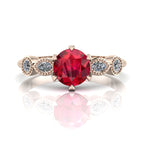 Milena Rose: Ruby & Diamond Ring | 18ct Rose Gold