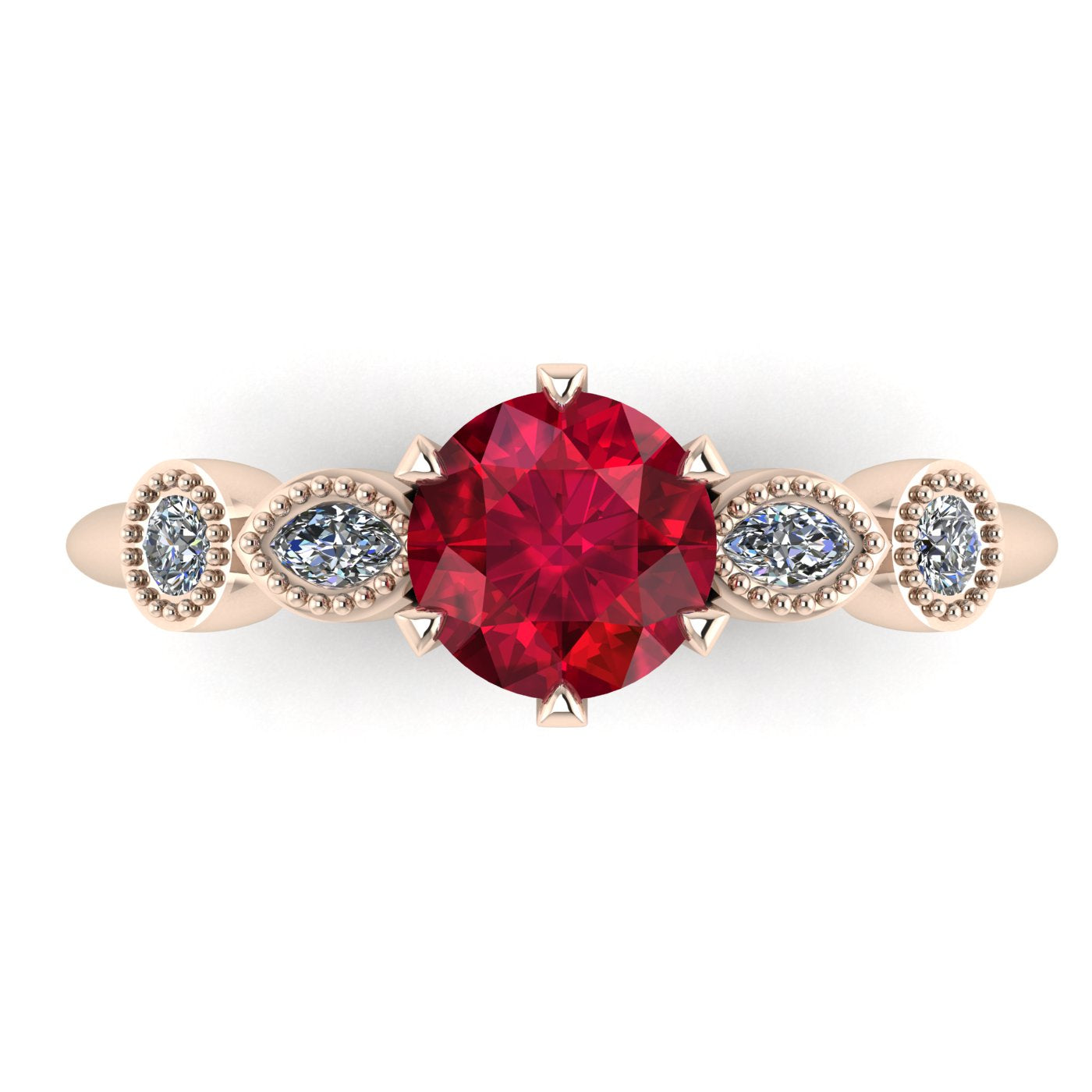 Milena Rose: Ruby & Diamond Ring | 18ct Rose Gold