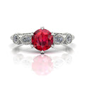 milena ruby and diamond five gemstone white gold or platinum engagement ring