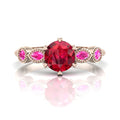 milena ruby and pink sapphire rose gold engagement ring