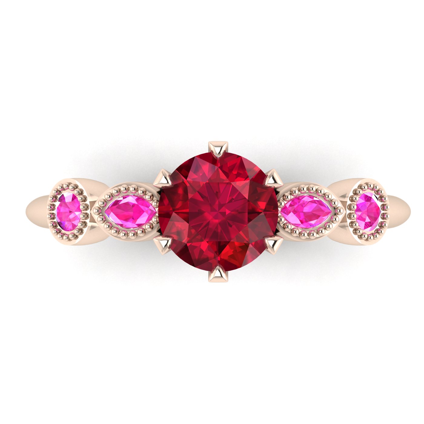 Milena Rose: Ruby & Pink Sapphire Ring | 18ct Rose Gold
