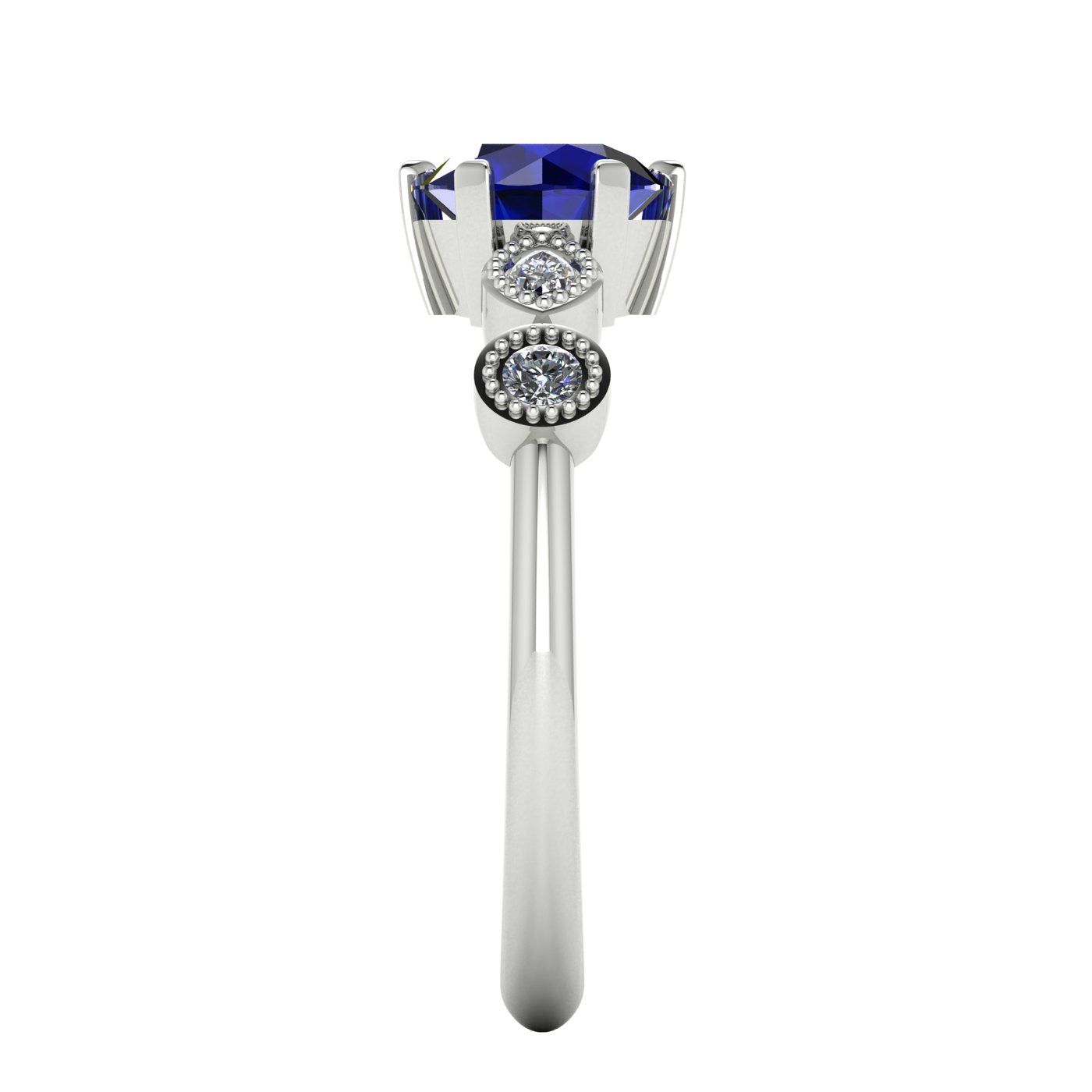 milena sapphire and diamond engagement ring side view